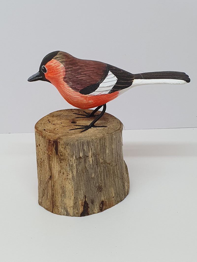 Hand-carved bullfinch