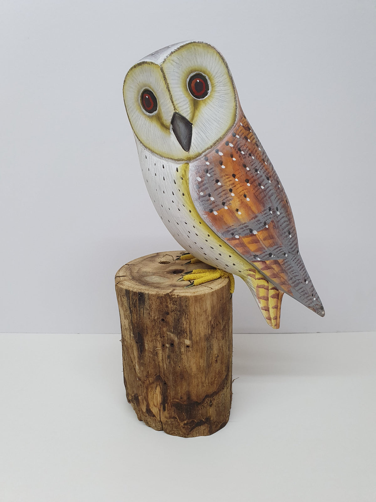 Hand-carved barn owl