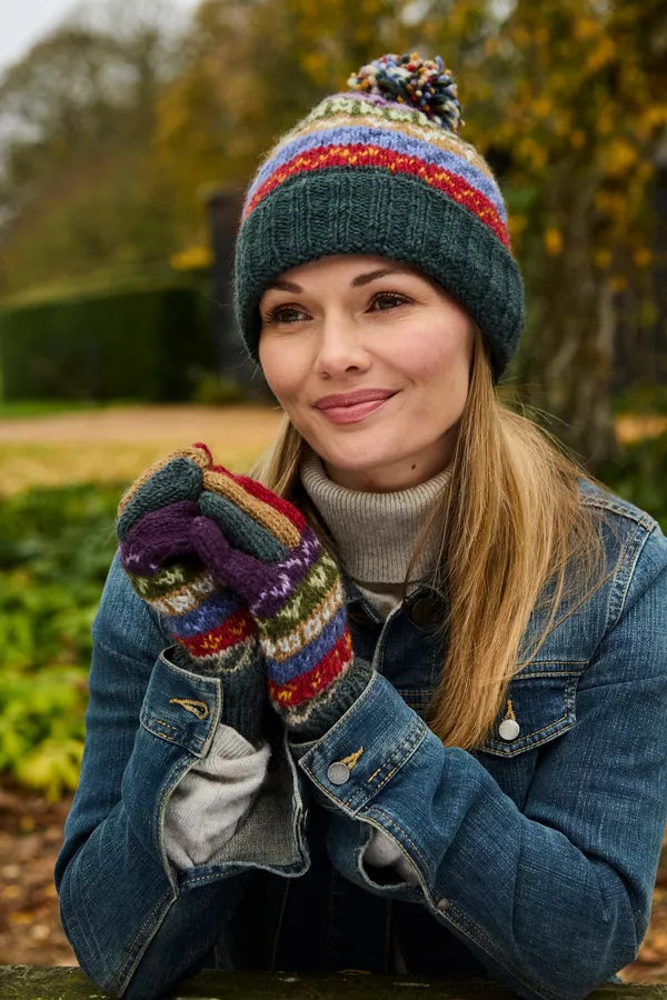 ELVEDEN Roll Back Bobble Beanie