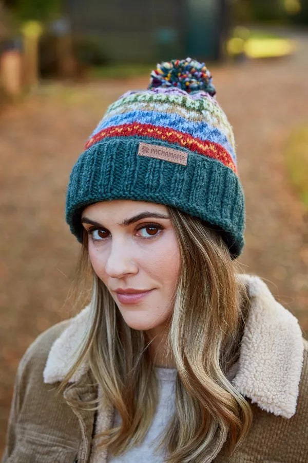 ELVEDEN Roll Back Bobble Beanie