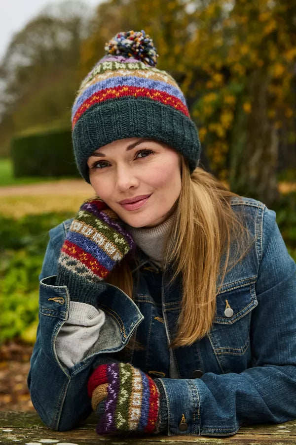 ELVEDEN Roll Back Bobble Beanie