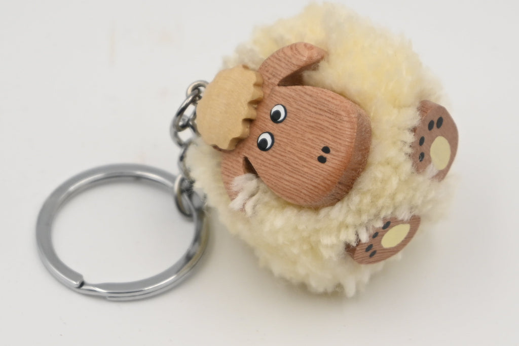 Pom Pom Sheep Keyring
