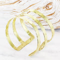 Gold Beaten Triple Bar Cuff