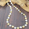 Oval Disc Necklace – Silver & Gold