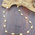 Gold Long Oval Disc Necklace