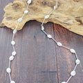 Silver Long Oval Disc Necklace