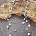 Long Four Strand Nugget & Chain Necklace