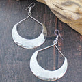Beaten Crescent Hoop Earrings
