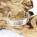 Narrow Mixed Silver & Gold Bar Cuff