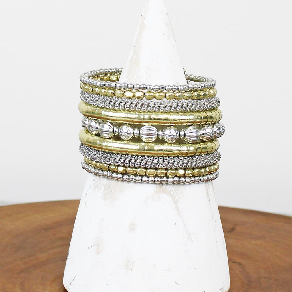 Mixed Metal Spiral Cuff