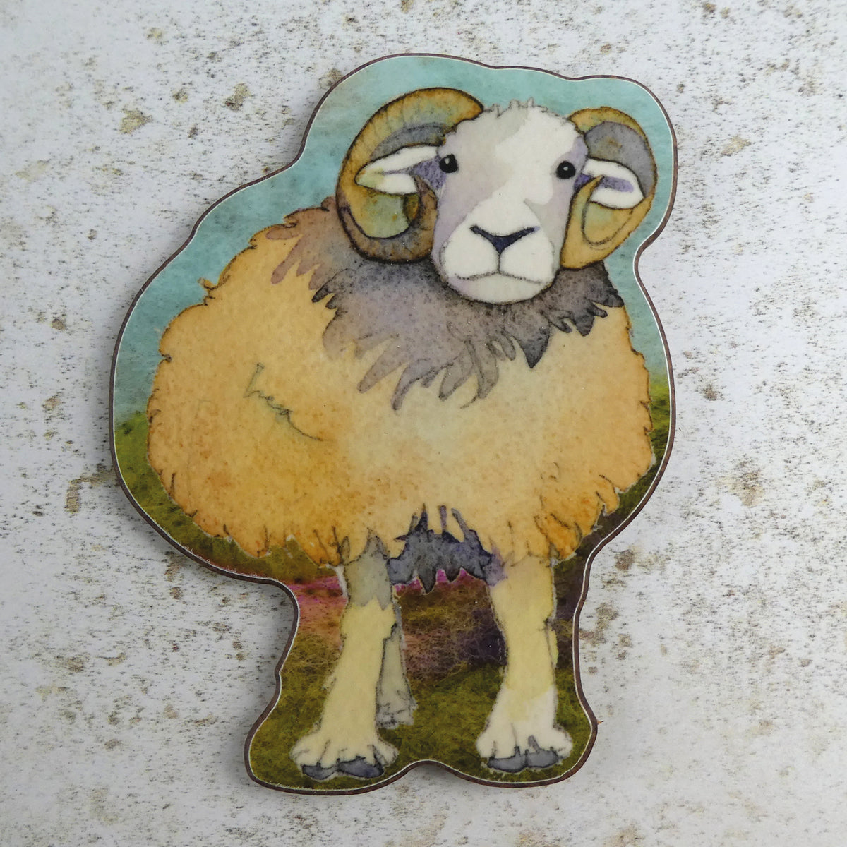 Felted Sheep Die-Cut Coaster
