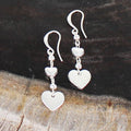 Double Heart Drop Earrings