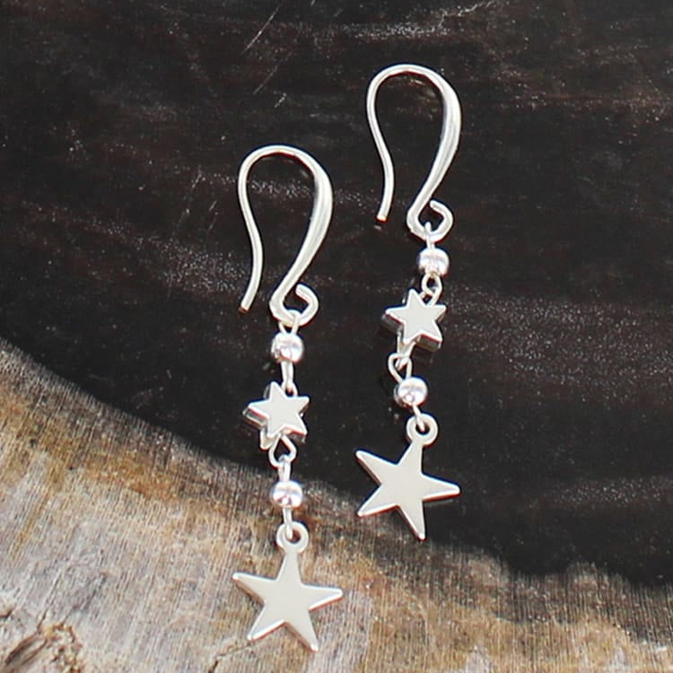 Double Star Drop Earrings