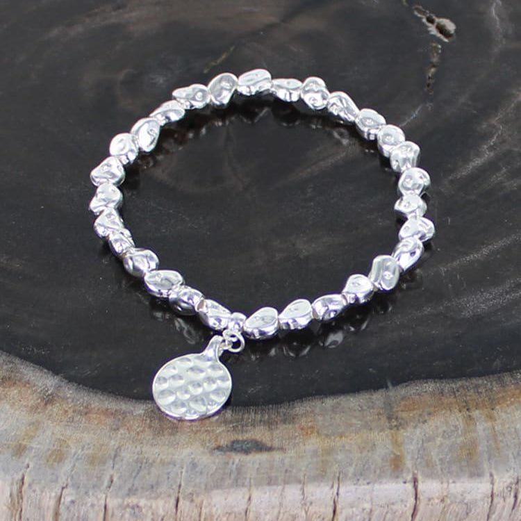 Nugget Bracelet with Disc Charm
