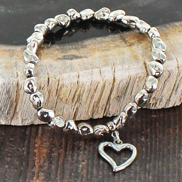 Nugget Bracelet with Heart Charm
