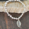 Nugget Bracelet with Leaf Charm