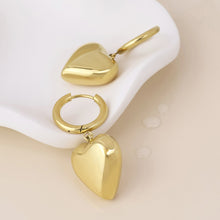 Gold Plated Heart Charm Earrings