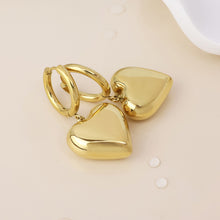 Gold Plated Heart Charm Earrings