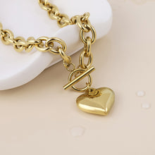 Gold Plated Chunky Heart Necklace