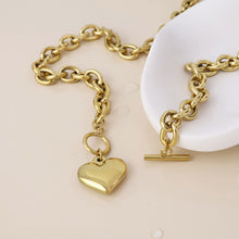 Gold Plated Chunky Heart Necklace