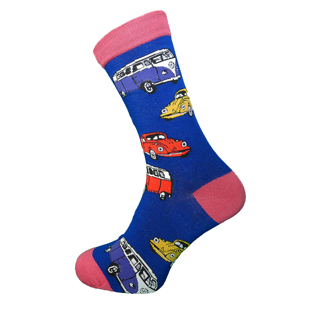 VW Beetle and camper van bamboo socks