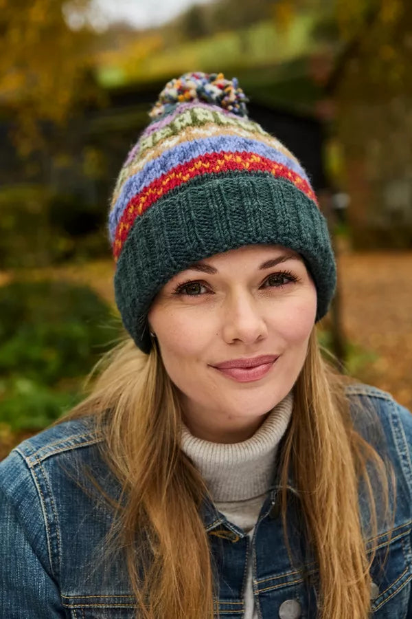 ELVEDEN Roll Back Bobble Beanie