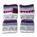 Burgundy Nordic heart fingerless gloves