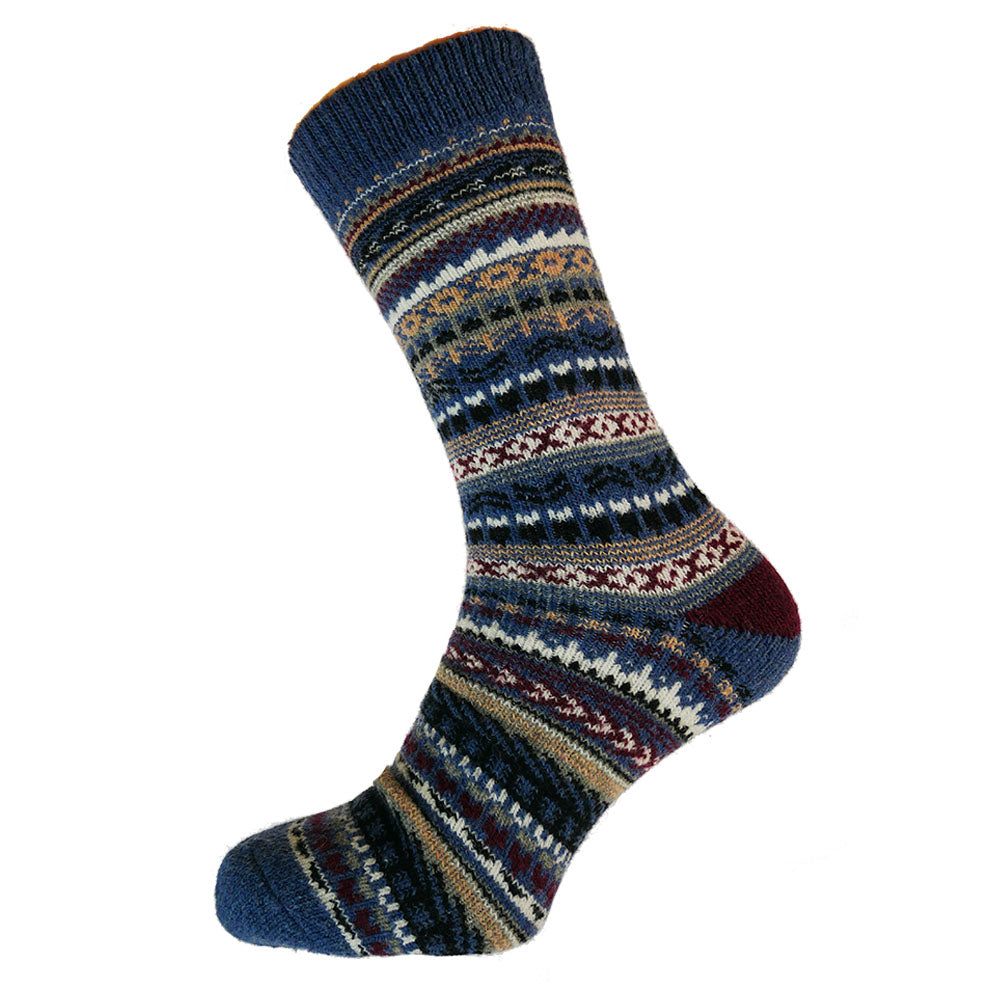 Men's blue Nordic patterned socks