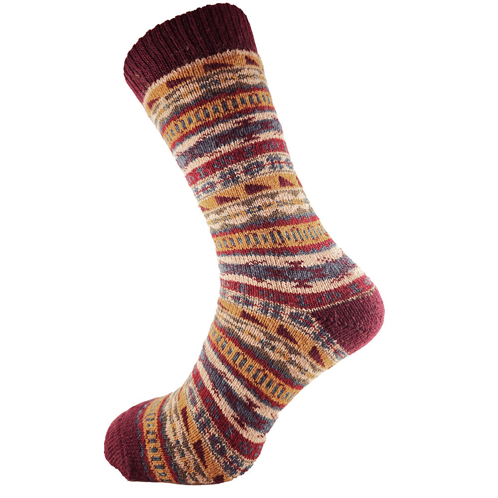 Men's red Fair Isle crew socks
